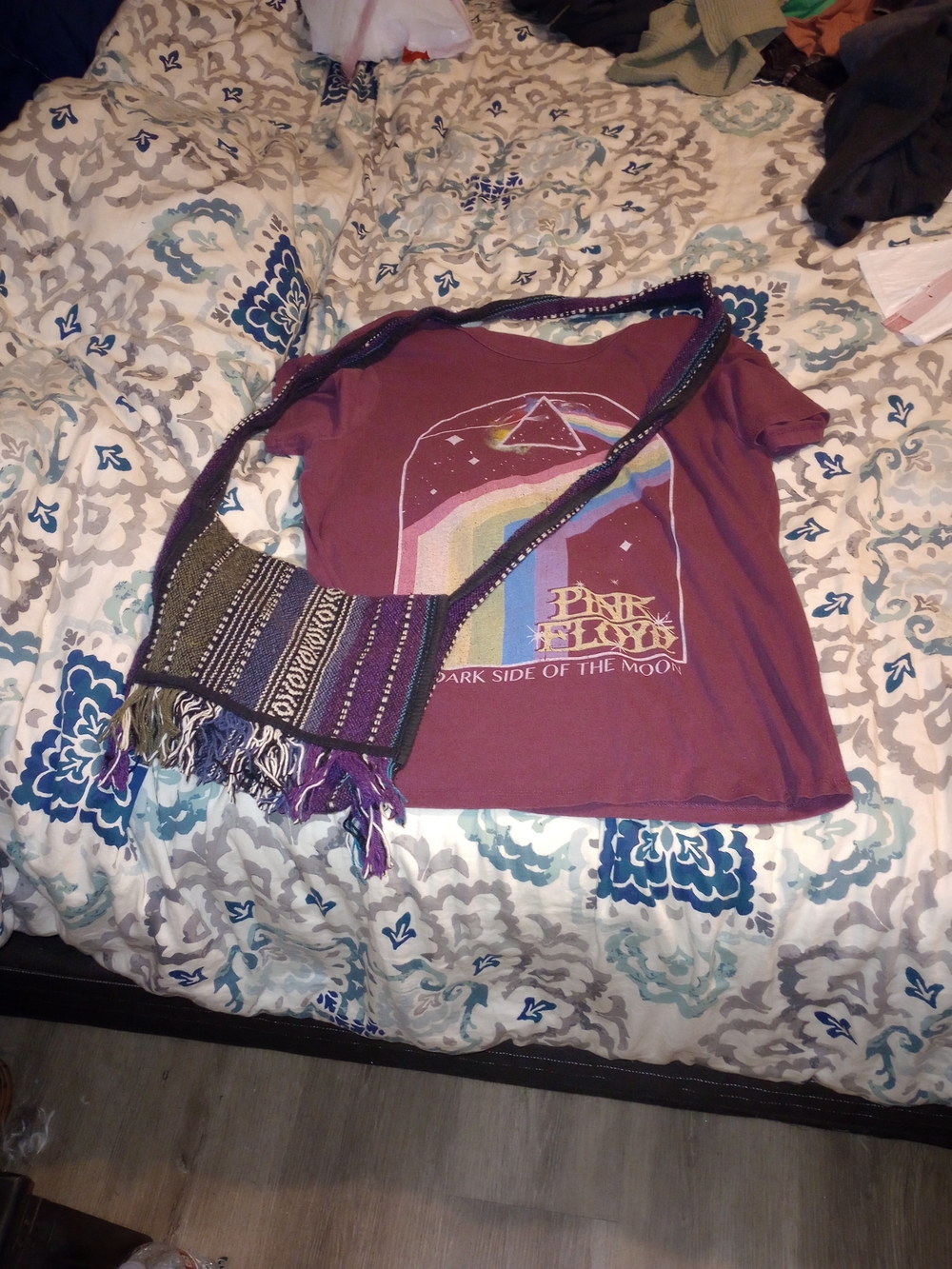 Pink Floyd Short Sleeve And Hippie Bag